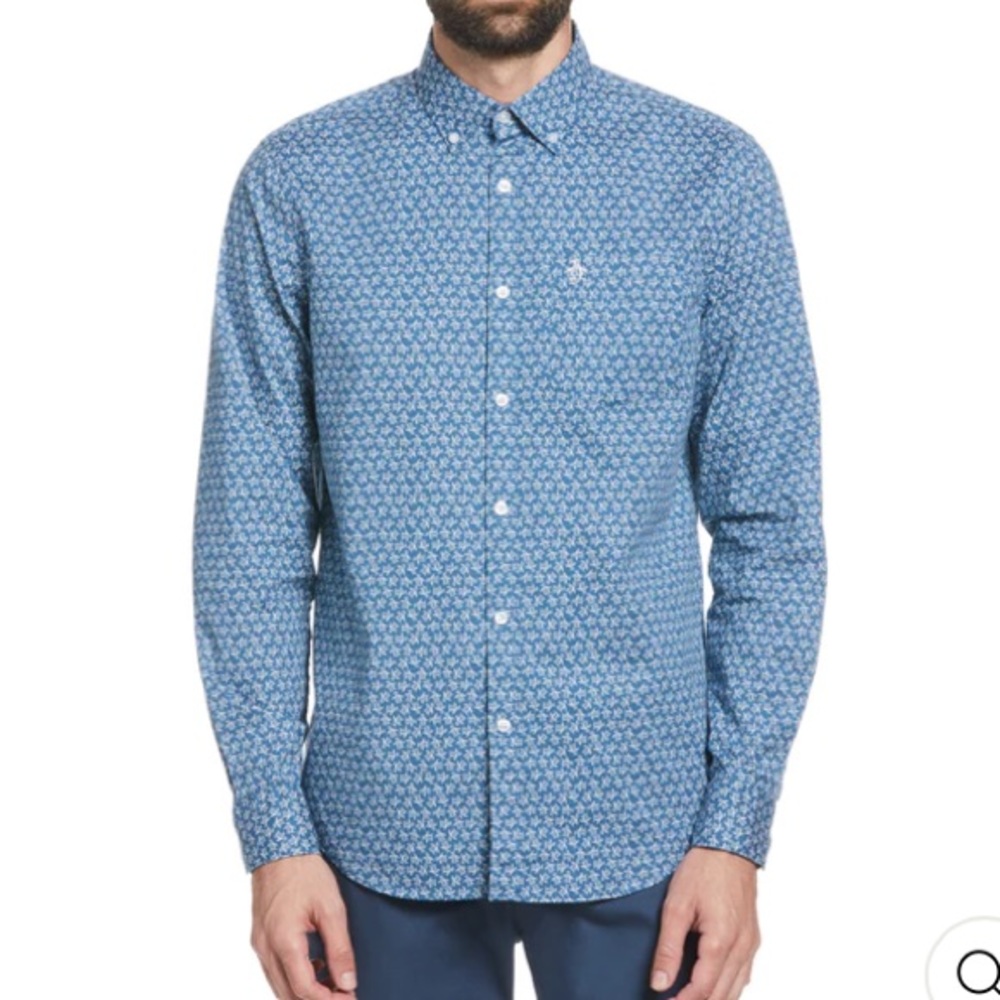 NEW PENGUIN ALL OVER TUMBLE PETE PRINT SHIRT Size:S